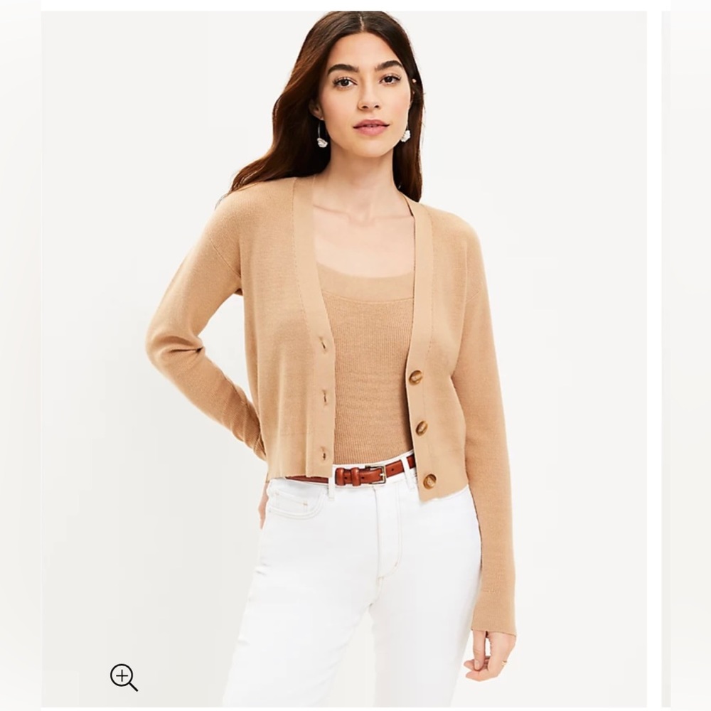 Loft V neck cardigan and tank combo